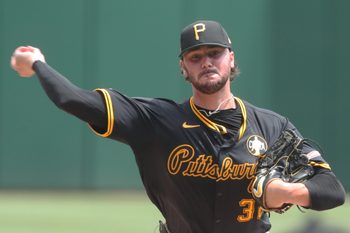 Jul 27, 2025; Pittsburgh, Pennsylvania, USA;  Pittsburgh Pirates starting pitcher Paul Skenes (30) pitches against the Arizona Diamondbacks during the third inning at PNC Park. Mandatory Credit: Charles LeClaire-Imagn Images