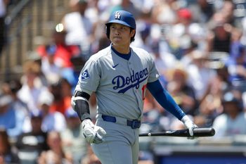 Aug 3, 2025; Tampa, Florida, USA; Los Angeles Dodgers designated hitter Shohei Ohtani (17) reacts after striking out against the Tampa Bay Rays in the third inning at George M. Steinbrenner Field. Mandatory Credit: Nathan Ray Seebeck-Imagn Images
