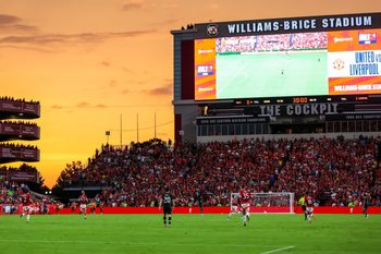 Aug 3, 2024; Columbia, South Carolina, USA;  The match between Manchester United and Liverpool at Williams-Brice Stadium. Mandatory Credit: Jeff Blake-Imagn Images
