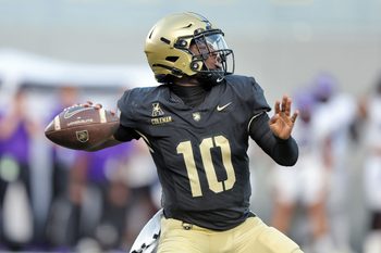 Aug 29, 2025; West Point, New York, USA; Army Black Knights quarterback Dewayne Coleman (10) throws a pass against Tarleton State during the first half at Michie Stadium. Mandatory Credit: Danny Wild-Imagn Images