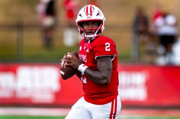 Cajuns quarterback Lunch Winfield 2, Louisianas Ragin Cajuns take on Southern Miss at Our Lady of Lourdes Stadium in Lafayette, LA. Saturday, Oct. 18, 2025.