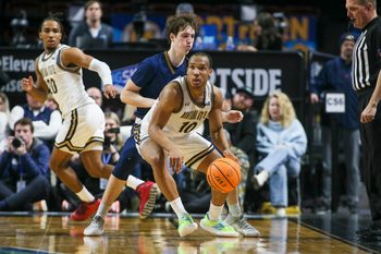 Mar 8, 2023; Boise, ID, USA; Montana State Bobcats guard Darius Brown II (10) during the second half against Northern Arizona Lumberjacks at Idaho Central Arena. Montana State defeated Northern Arizona 85-78. Mandatory Credit: Brian Losness-Imagn Images