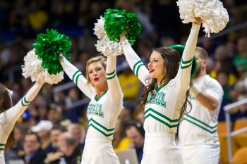 Dec 17, 2015; Charleston, WV, USA; Marshall Thundering Herd cheerleaders perform before the game against the West Virginia Mountaineers at the Charleston Civic Center . Mandatory Credit: Ben Queen-Imagn Images