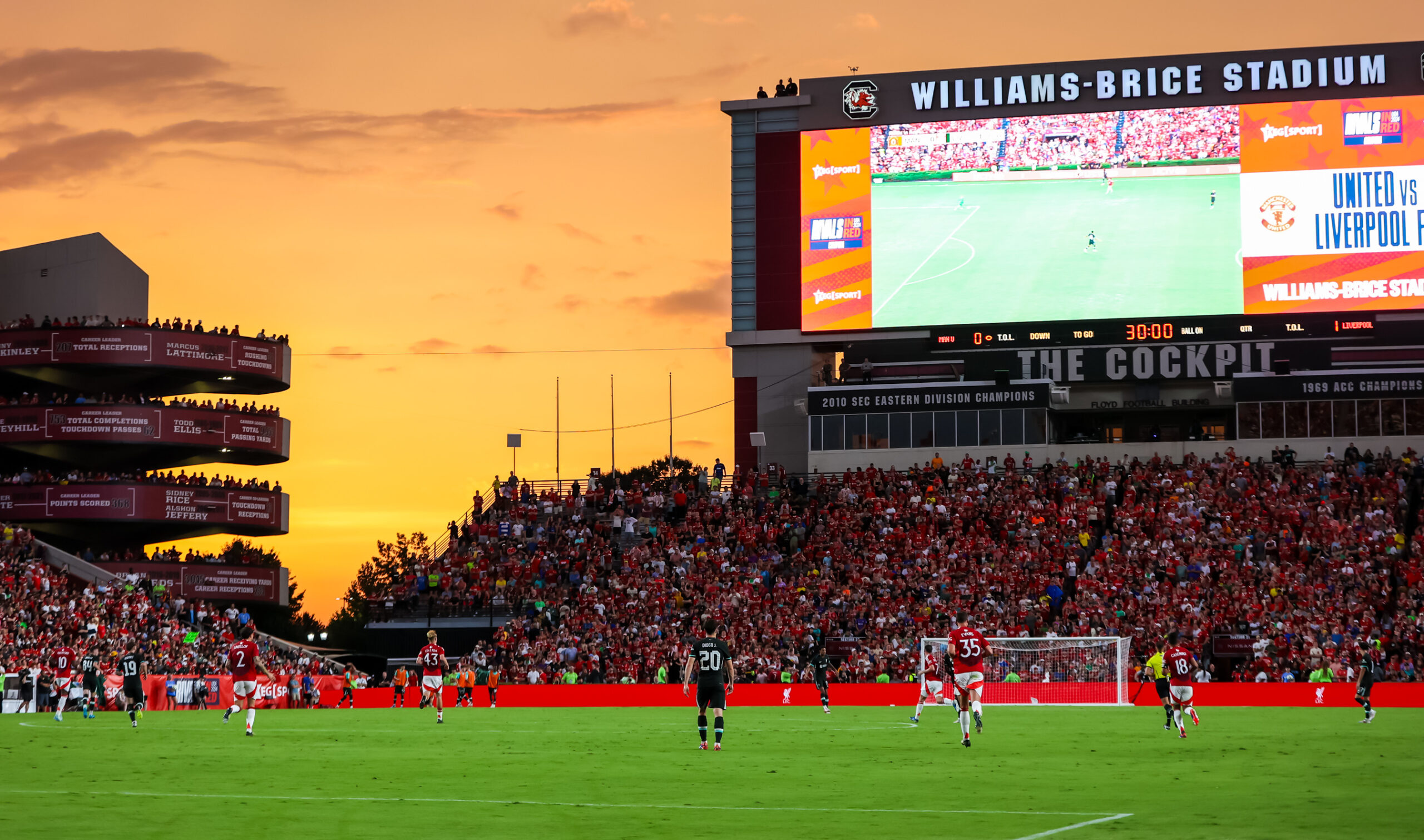 Aug 3, 2024; Columbia, South Carolina, USA;  The match between Manchester United and Liverpool at Williams-Brice Stadium. Mandatory Credit: Jeff Blake-Imagn Images