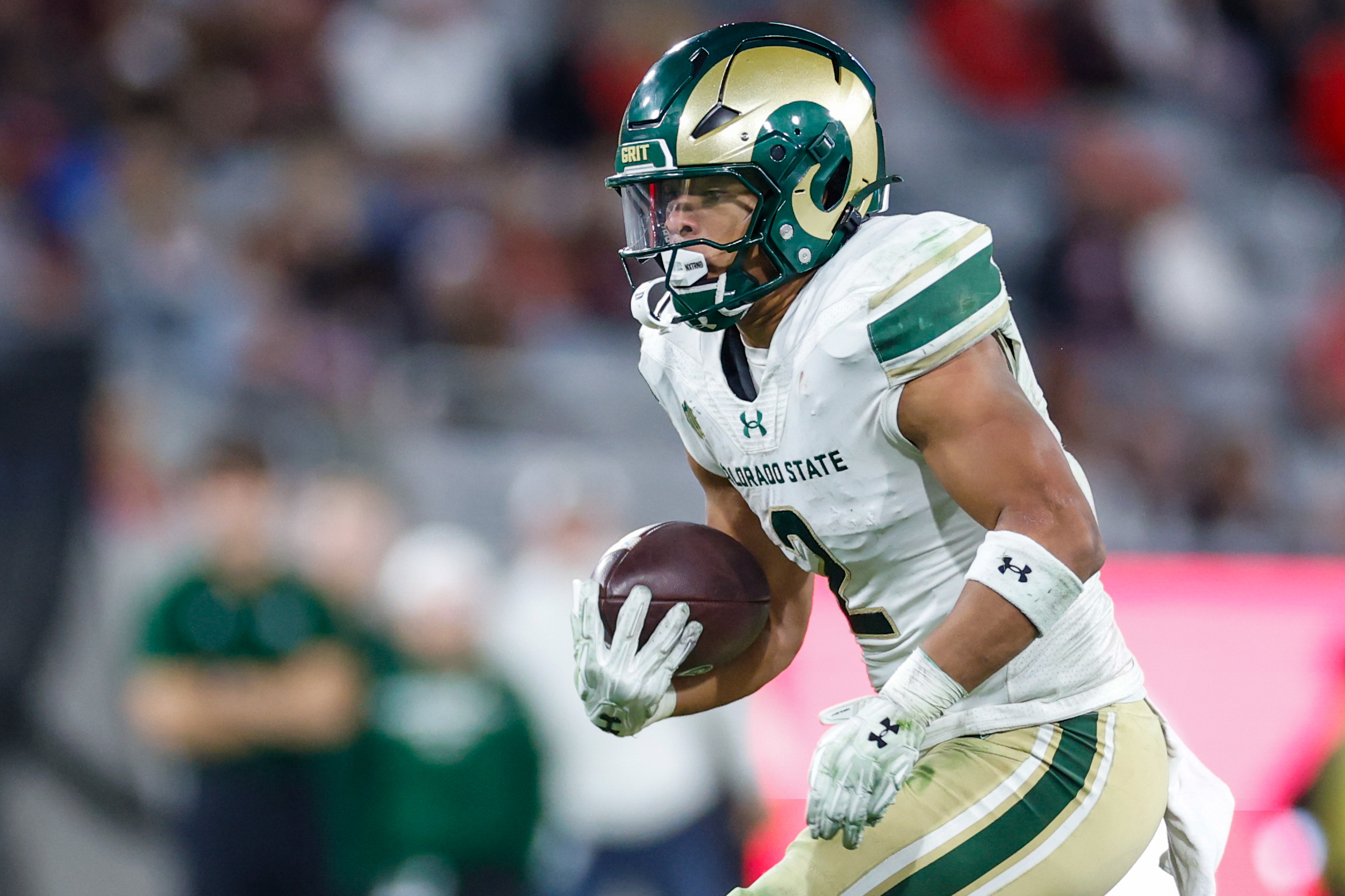 Oct 3, 2025; San Diego, California, USA; Colorado State Rams running back Jalen Dupree (2) runs the ball during the first half at Snapdragon Stadium. Mandatory Credit: David Frerker-Imagn Images